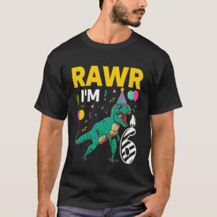 Kids Birthday Dinosaur 6 Year Old Boy 6th Birthd T-Shirt