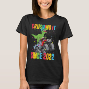 Kids birthday dinosaur monster truck Crushing it s T-Shirt