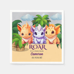 Kid's Birthday Dinosaur Party a Dino Bash Any Age Napkin