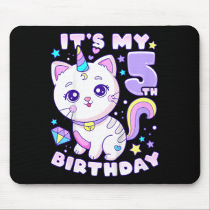 Kids Birthday Girl 5 Years Old  Mouse Pad