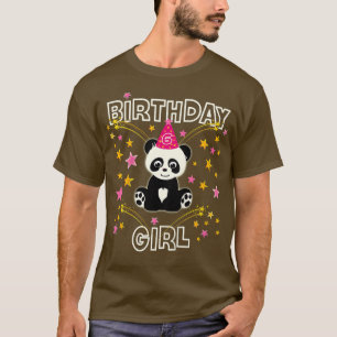 Kids Birthday Girl, Cute Panda, 6th Birthday T-Shirt