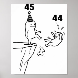 Kids Birthday Humor 45 Year Old 45th Party Born 19 Poster