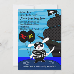 Kids birthday invitation 033: Pirate