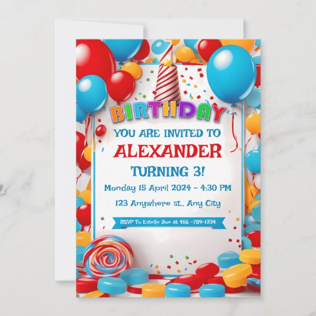 Kids Birthday invitation card (Front)