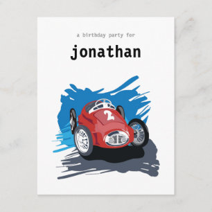 Kids Birthday Invitation - Race Car