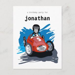 Kids Birthday Invitation - Race Car