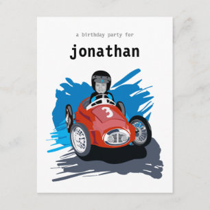 Kids Birthday Invitation - Race Car