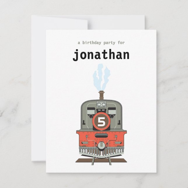 Kids Birthday Invitation - Train (Front)