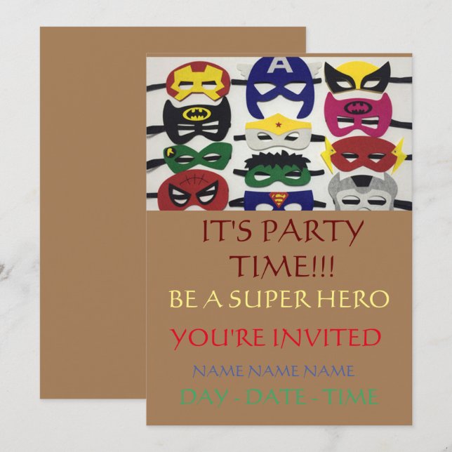 kids birthday invitations ensemble (Front/Back)