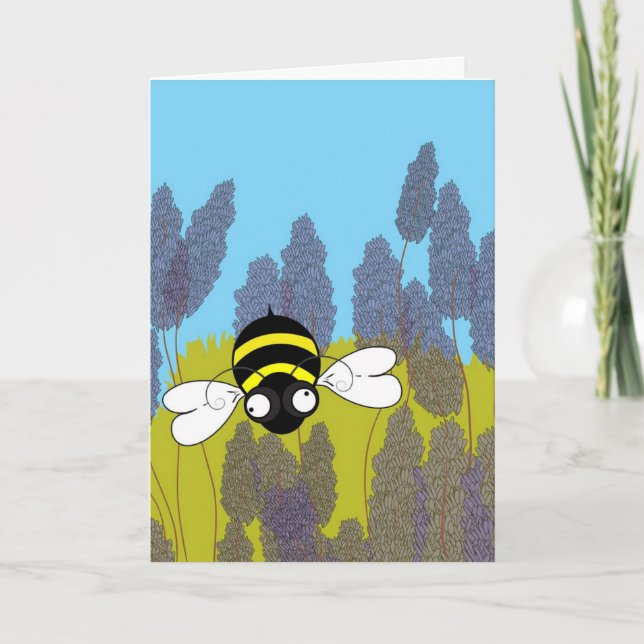 Kids’ Birthday Lavender Bee Card (Front)