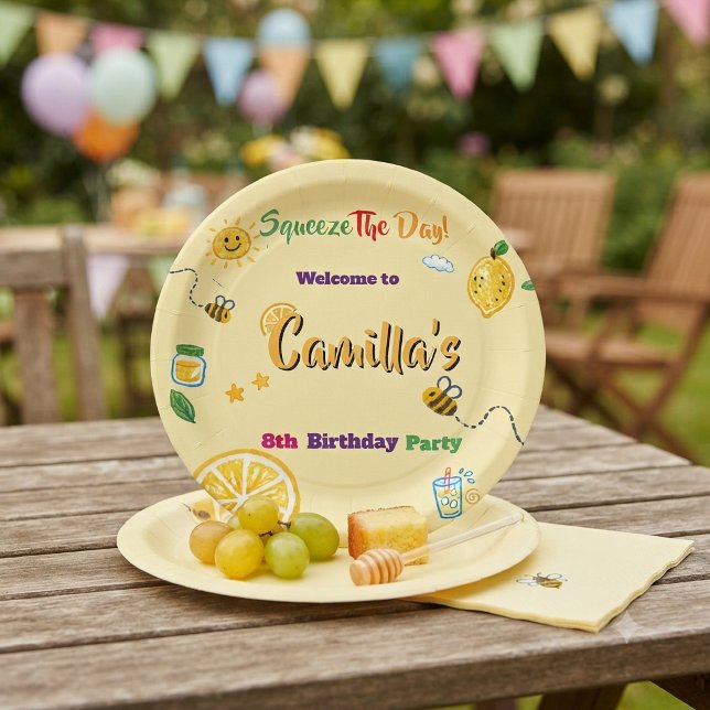 Kids Birthday Lemon Theme  Paper Plate (Creator Uploaded)
