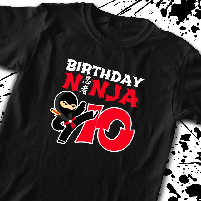 Kids Birthday Ninja - 10 Year Old Party Theme T-Shirt (Creator Uploaded)