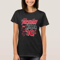 Kids Birthday Ninja 10th B'Day Karate 10th Year Ol