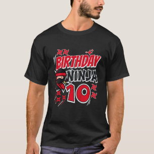 Kids Birthday Ninja 10th B'Day Karate 10th Year Ol T-Shirt