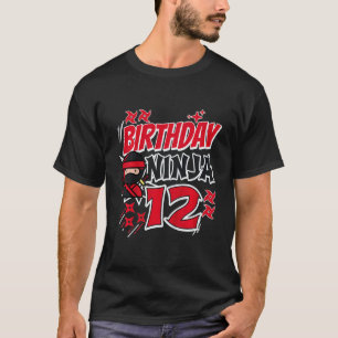Kids Birthday Ninja 12th B'Day Karate 12th Year Ol T-Shirt