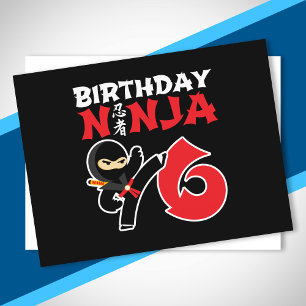Kids Birthday Ninja - 6 Year Old Party Theme Postcard