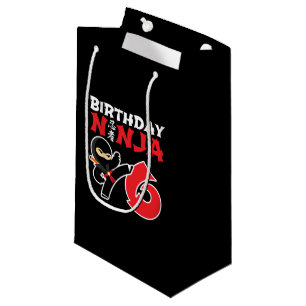 Kids Birthday Ninja - 6 Year Old Party Theme Small Gift Bag