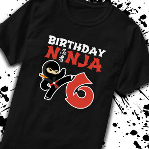 Kids Birthday Ninja - 6 Year Old Party Theme T-Shirt