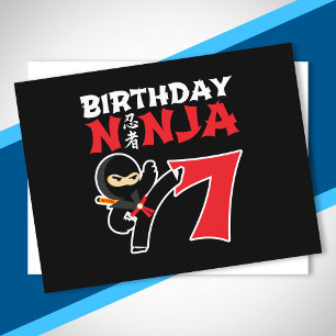 Kids Birthday Ninja - 7 Year Old Party Theme Postcard