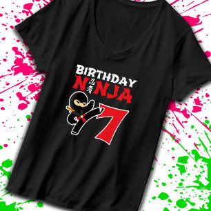 Kids Birthday Ninja - 7 Year Old Party Theme T-Shirt