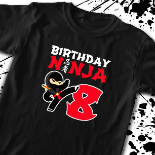 Kids Birthday Ninja - 8 Year Old Party Theme T-Shirt
