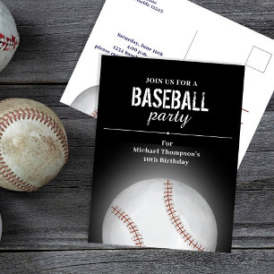 Kid's Birthday Party Baseball Custom  Postcard