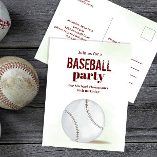 Kid's Birthday Party Baseball Custom Postcard