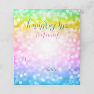 Kids Birthday Party Escort Card Unicorn Rainbow