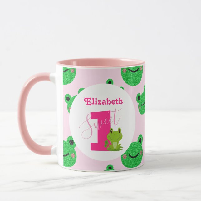 Kids Birthday Party Frog Theme Favour Mug (Left)
