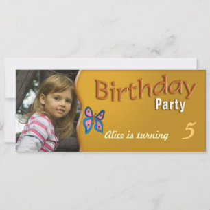 Kids Birthday Party Invitation Cute butterfly