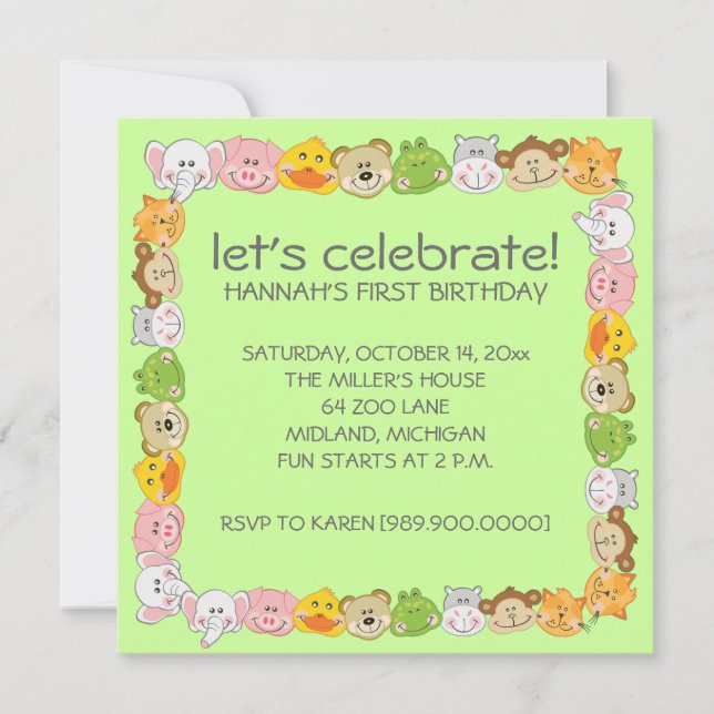 Kids Birthday Party Invitations (Front)
