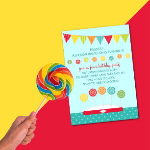Kids Birthday Party Invitations (Candy Theme)
