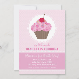 KIDS BIRTHDAY PARTY INVITE cute cupcake design