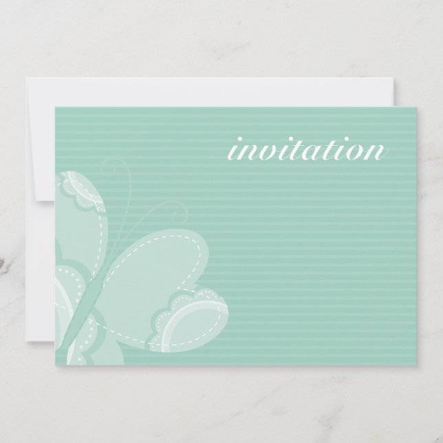 KIDS BIRTHDAY PARTY INVITE flutterby butterfly (Front)