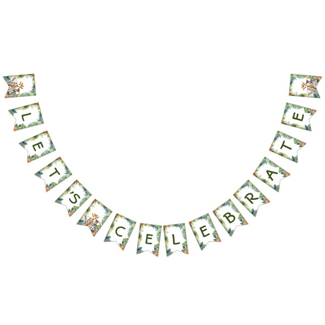 Kids Birthday Party Jungle Safari Animals for Boy Bunting (All)