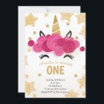 Kids Birthday Party Magic Unicorn Invitation<br><div class="desc">Unicorn Birthday Invitation,  Unicorn Party Invite Glittery Stars Floral Candy Unicorn</div>