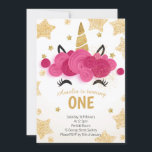 Kids Birthday Party Magic Unicorn Invitation<br><div class="desc">Unicorn Birthday Invitation,  Unicorn Party Invite Glittery Stars Floral Candy Unicorn</div>