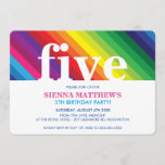 KIDS BIRTHDAY PARTY modern colourful bold rainbow Invitation<br><div class="desc">A trendy, simple design for your child's BIRTHDAY PARTY INVITATIONS. Wow your friends and family with this little number ;DSetup as a template it is simple for you to add your own details, add your photo or hit the customise button and you can add or change text, fonts, sizes etc...</div>