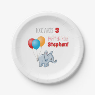 Kids Birthday Party Napkins Elephant Paper Plates
