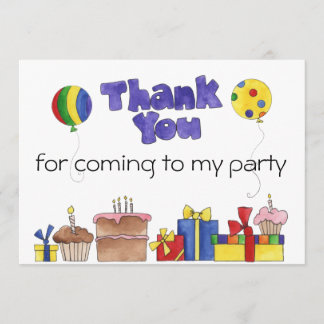 Kids Birthday Party Thank You cards Personalised I
