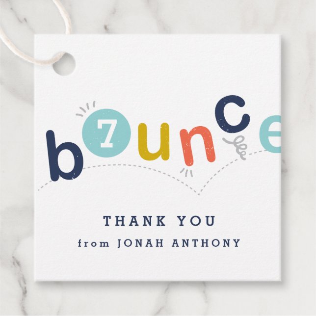 Kids birthday party thank you favour tag (Front)