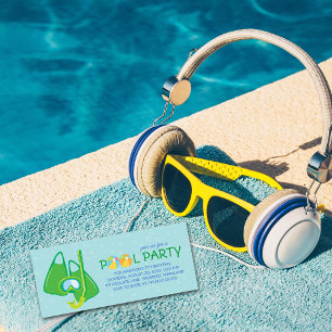 Kids Birthday Pool Party Invitations
