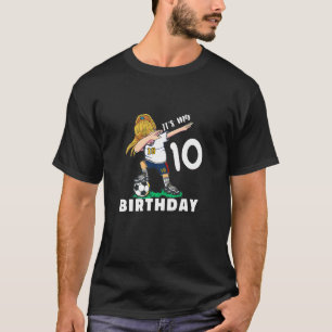 Kids Birthday soccer 10 Years old football dab dan T-Shirt