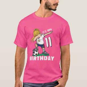 Kids Birthday soccer 11 Years old football dab dan T-Shirt