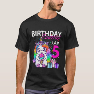 Kids Birthday Sweetie (5Th Birthday Unicorn Theme) T-Shirt