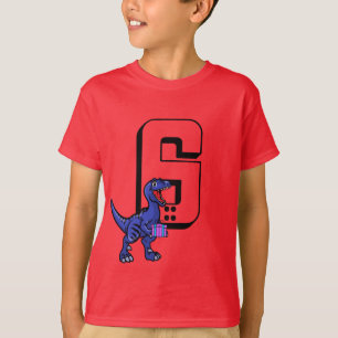 Kids Birthday T Rex Dinosaur ,Personalized Age T-Shirt