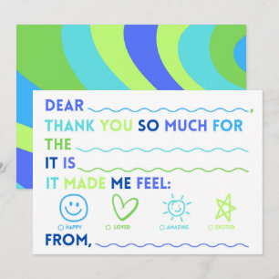 Kids Birthday Thank You Cards Fill In The Blank