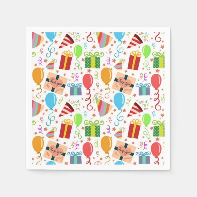 kids birthday theme Print Napkin (Front)