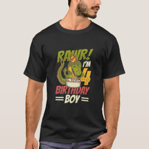 Kids Birthday Trex Dinosaur 4Th Birthday Boy 4Th B T-Shirt