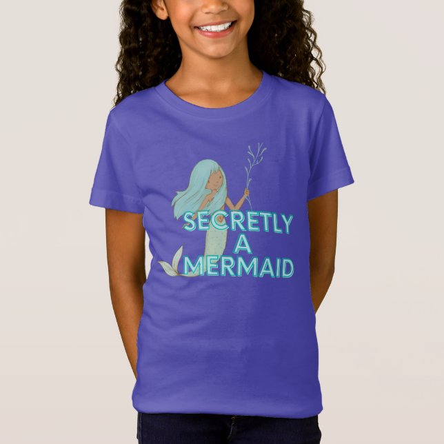 Kids Black Mermaid T-Shirt (Front)